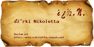 Árki Nikoletta névjegykártya