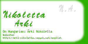 nikoletta arki business card